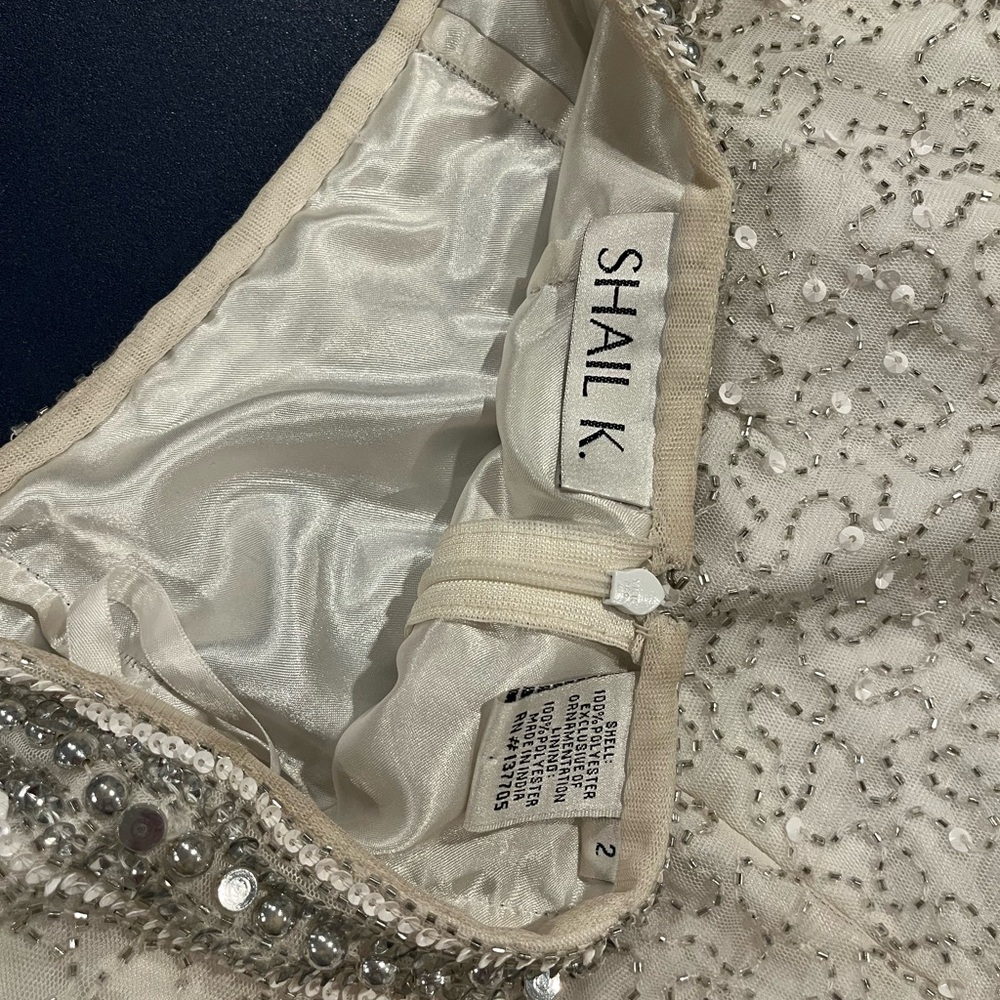 Silver sequin two piece prom dress - Picture 11 of 12